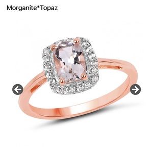 Amazing .85 CTW Morganite and .2 CTW Topaz Ring